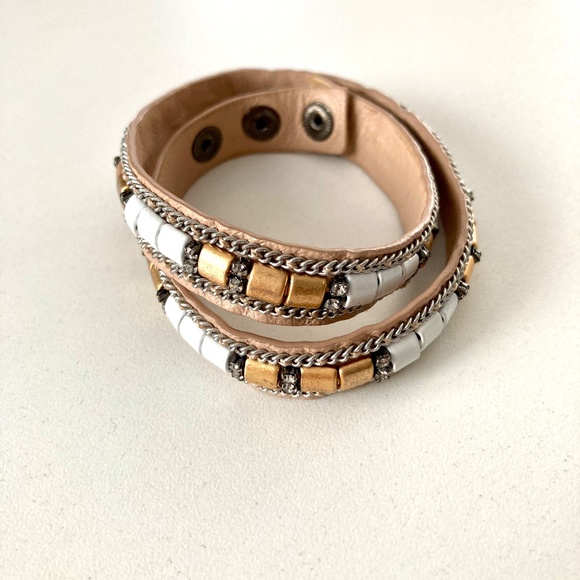 Stella & Dot Cady Leather Wrap Bracelet - Picture 1 of 6